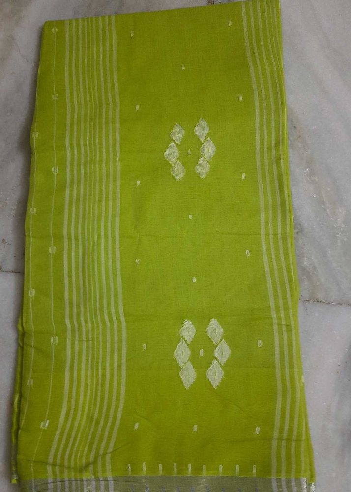 Odisha Handloom Lime Green Cotton Saree