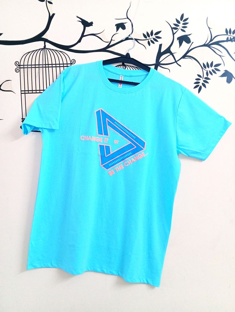 Sky Blue Round Neck T-Shirt