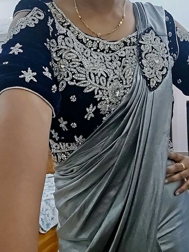 Elegant Grey Saree