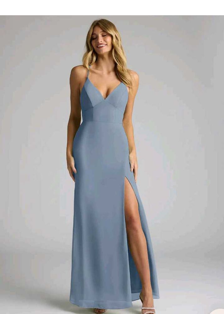 Elegant Blue Maxi AZAZIE Dress(A6)