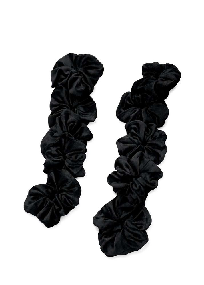 Black Velvet Scrunchies - Set of 10
