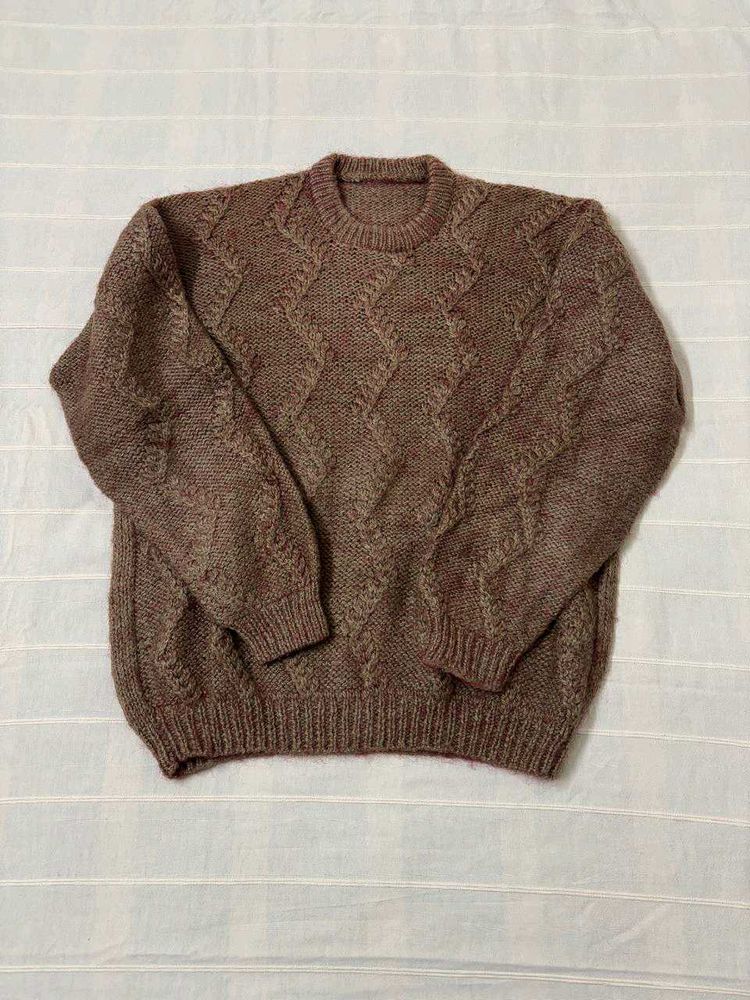Unisex Brown Knit Sweater