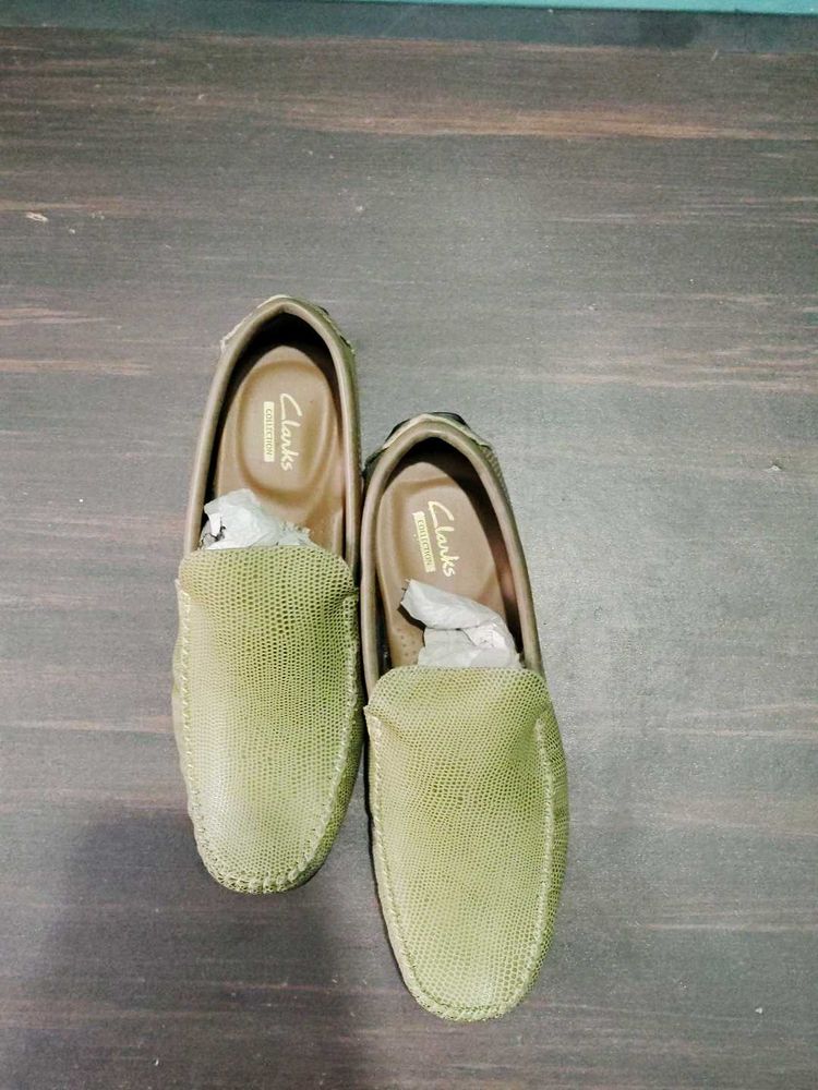Clarks Olive Loafers