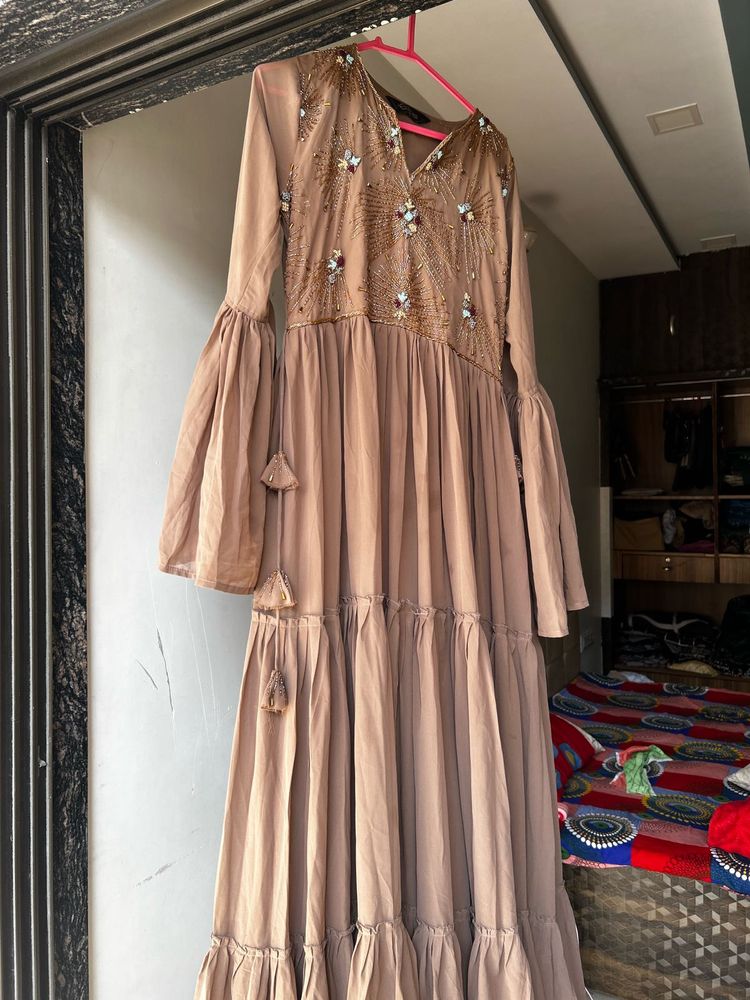 Boho Maxi Dress with Bell Sleeves