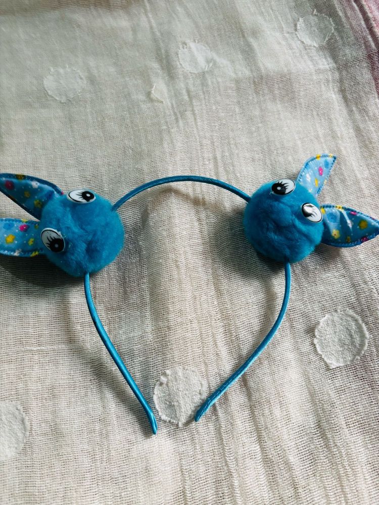 Blue Bunny Ear Headband