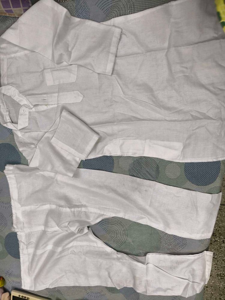 Kids white kurta pyjama set for 4-6; years