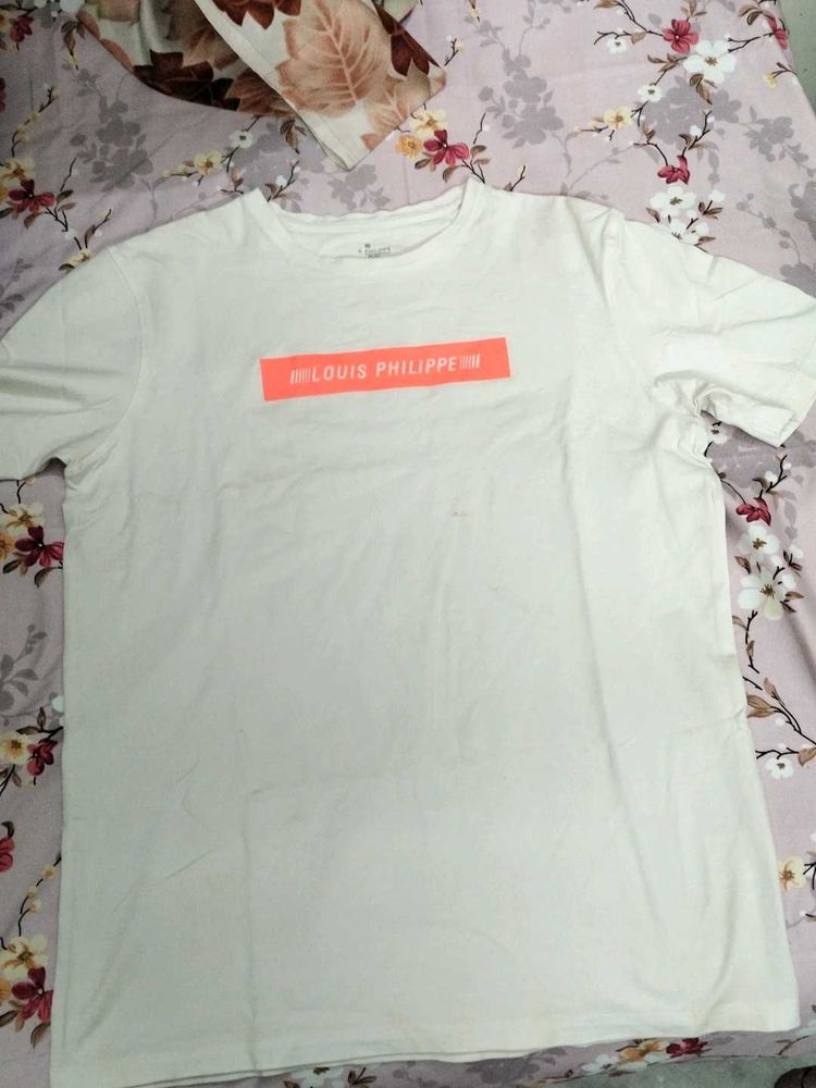 Louis Philippe White Graphic Tee