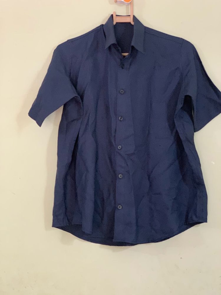 Navy Blue Short Sleeve Shirt