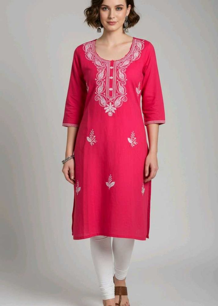Elegant Pink Embroidered Kurta