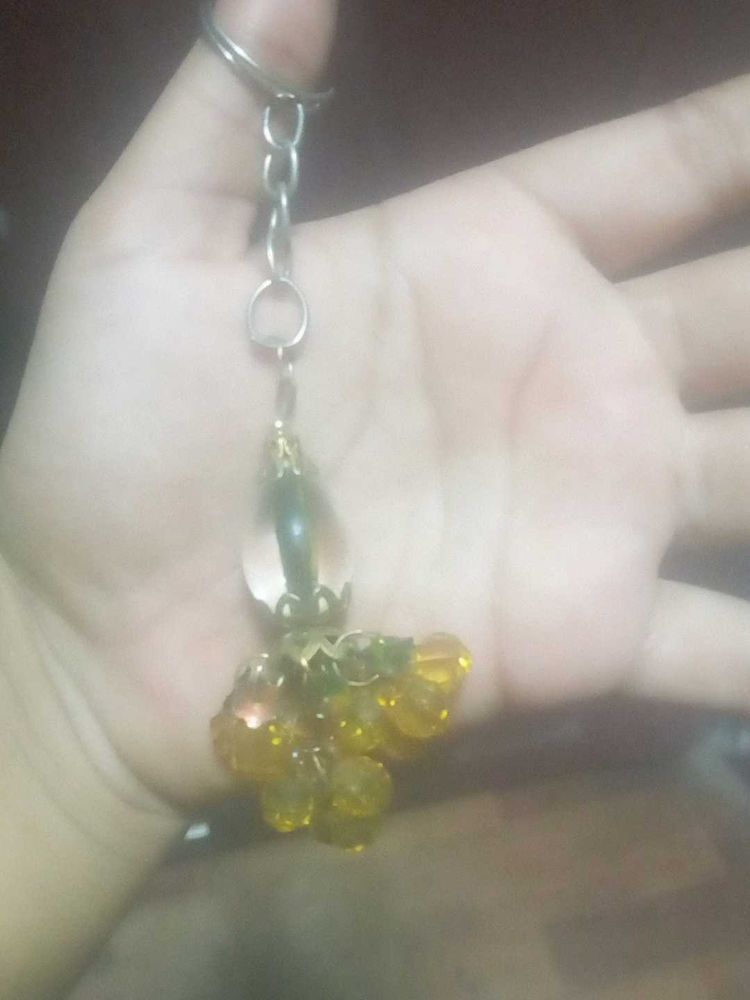 Crystal With Yellow Colored Keychain For Womans