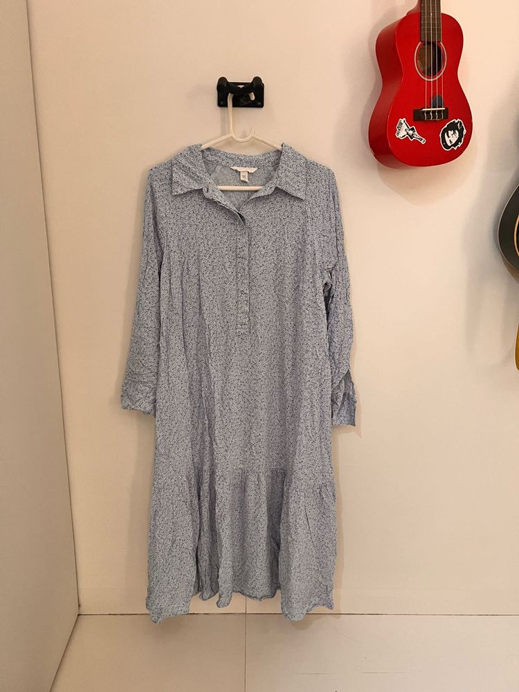 H&amp;M blue floral dress
