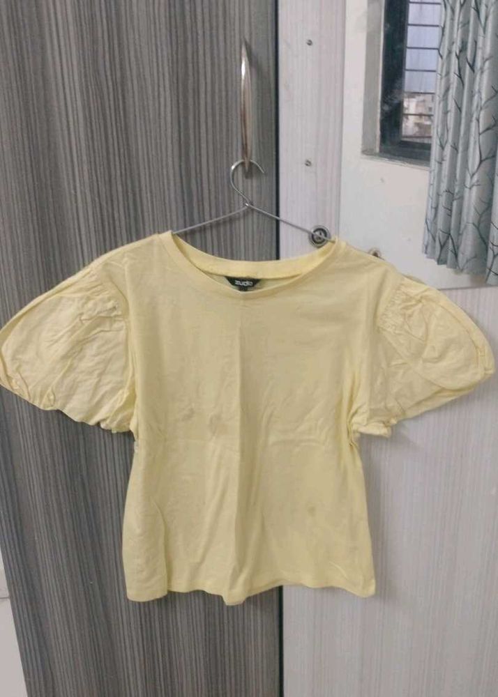 Zudio Yellow Bell Sleeves Top For Women
