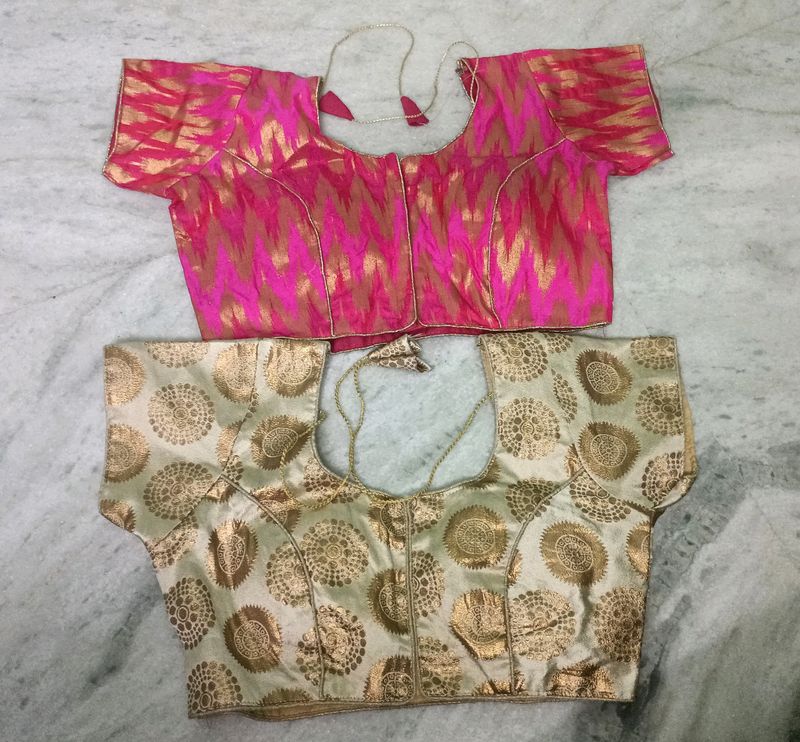 Combo Of Two New Readymade Blouses Bust Size Upto 36 Inch!! Beautiful New Pieces Sale❤️Freebie Given 🎁🙏