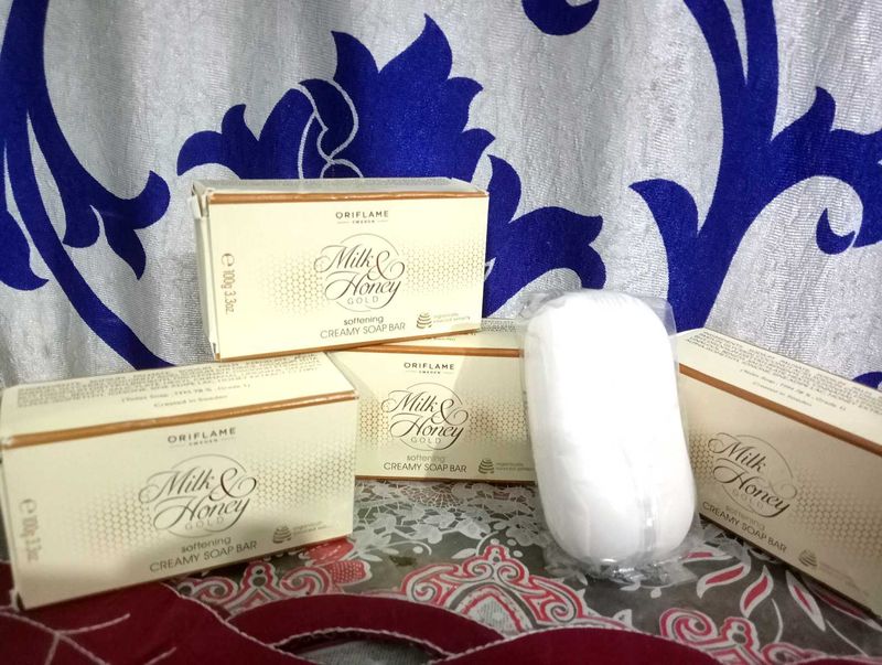 Milk And Honey Creamy Soap Bar(Set Of 4)