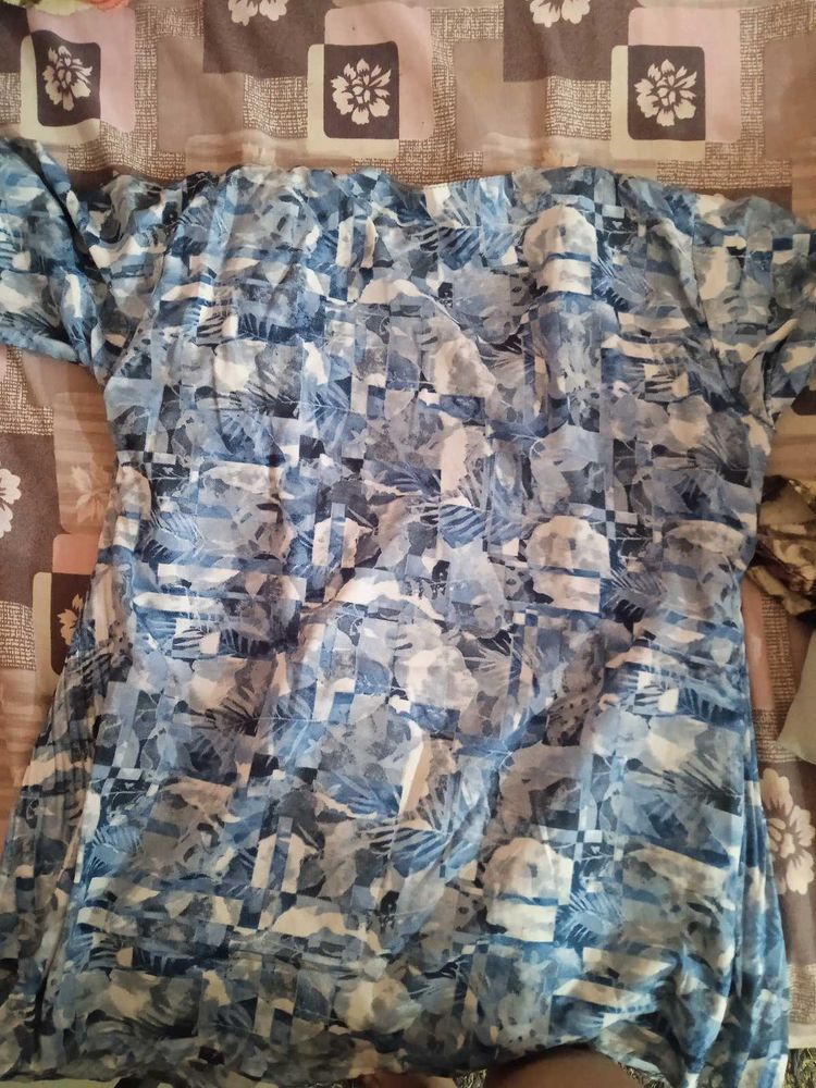 Blue Patterned Top