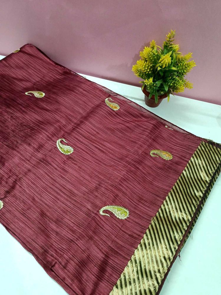 Maroon Paisley Saree