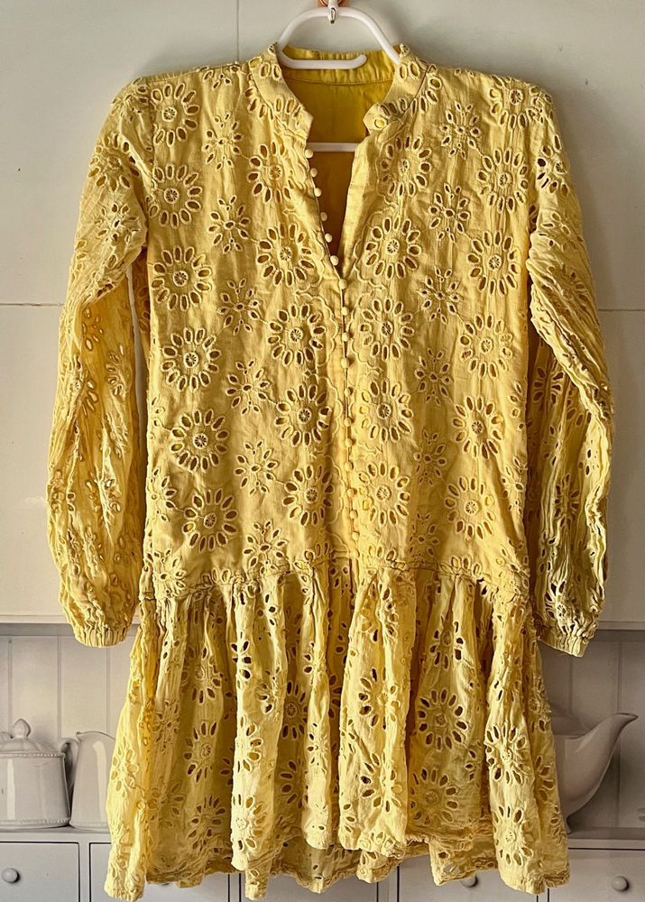 Yellow Embroidered Top