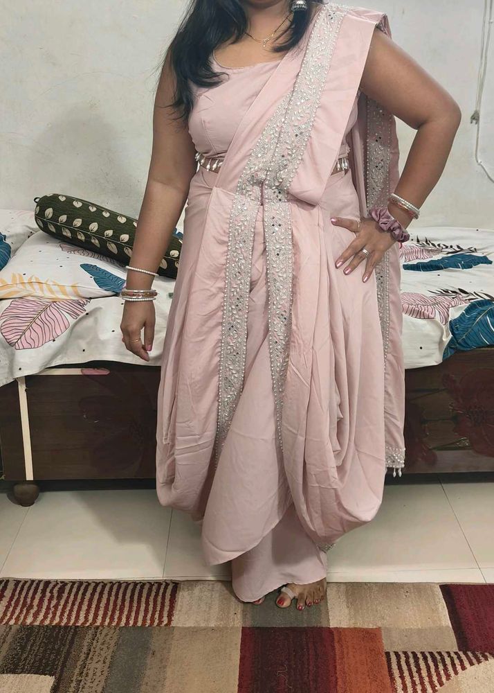Designer Saree With Blouse N Skirt