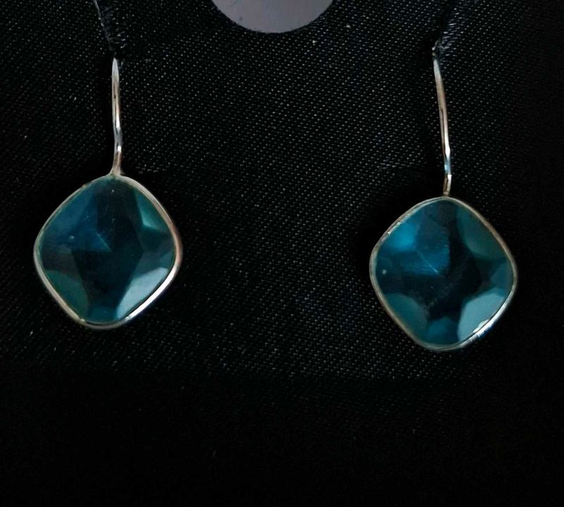 💎 Giva 💎 92.5 Silver Aqua Blue Crystal Earrings