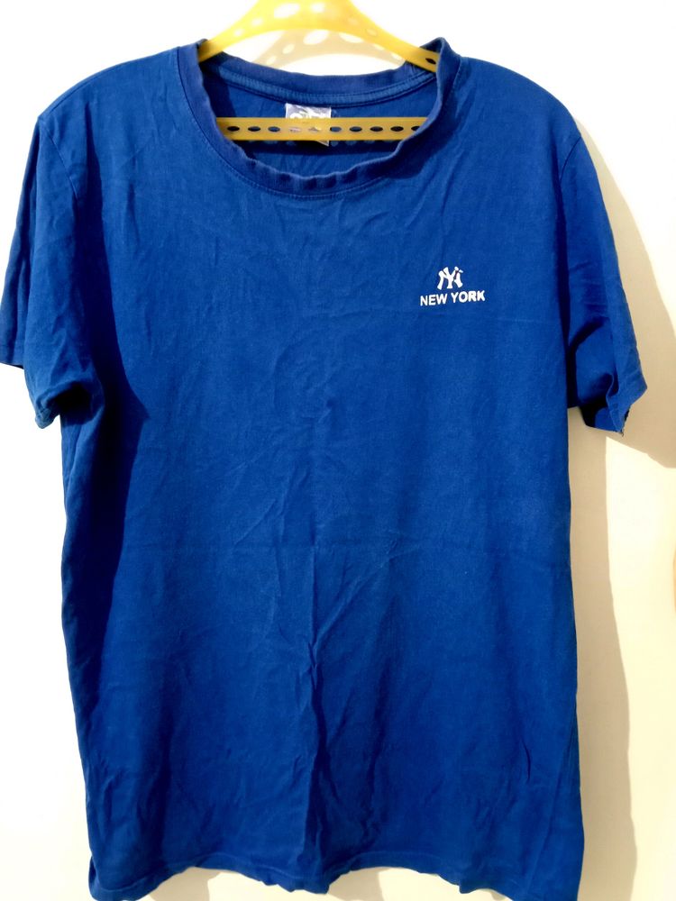 Blue Mans fashion Half sleeve t-shirt XL Free Size