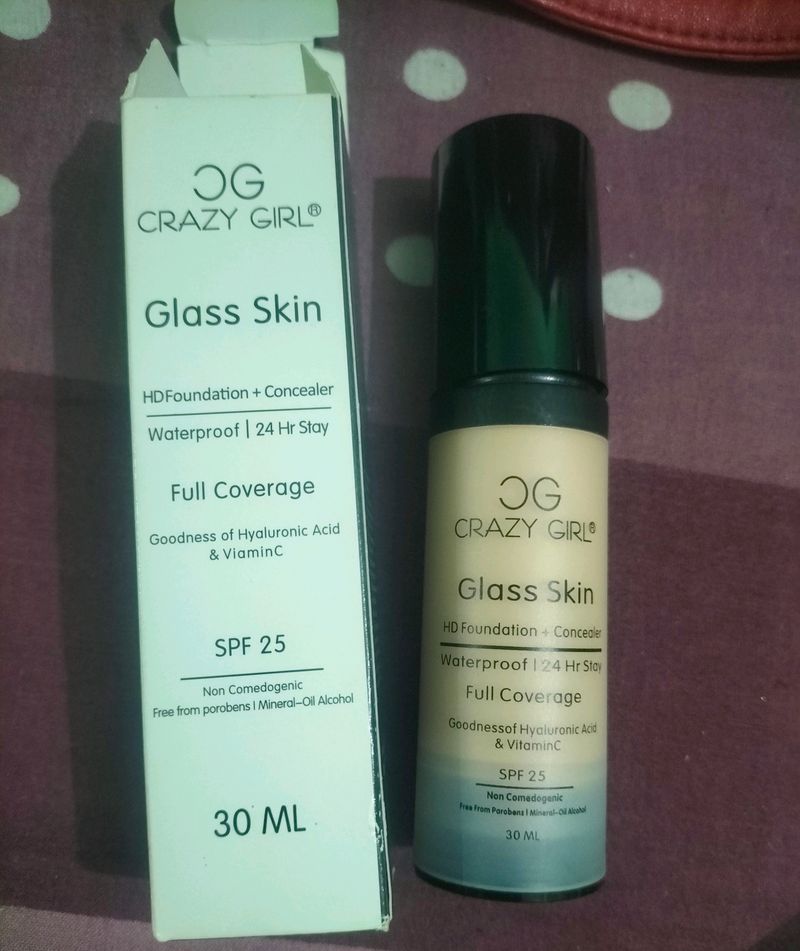 CRAZY GIRL GLASS SKIN HD FOUNDATION+CONCEALER