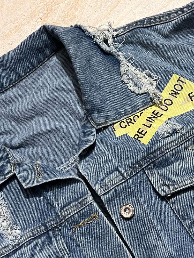Women Crop Denim Jacket