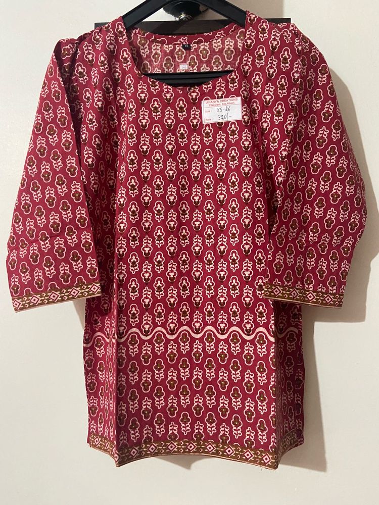 Rust Color  Printed Top