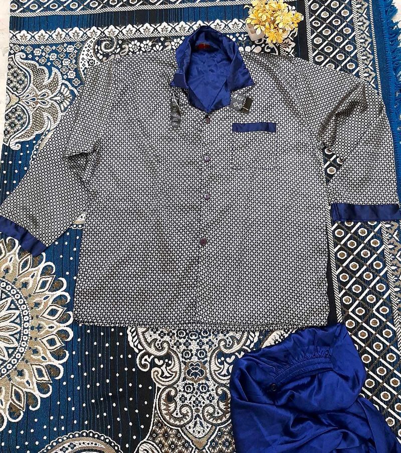 Silk fabric man night suit