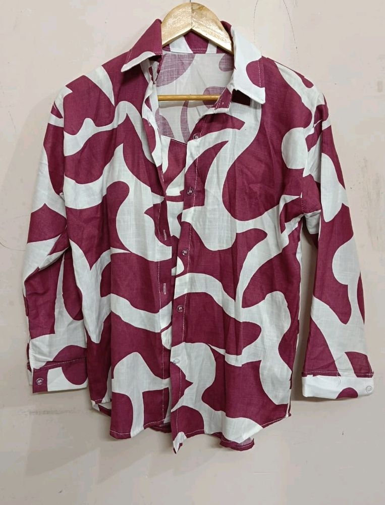 Crop Top And Shirt Set