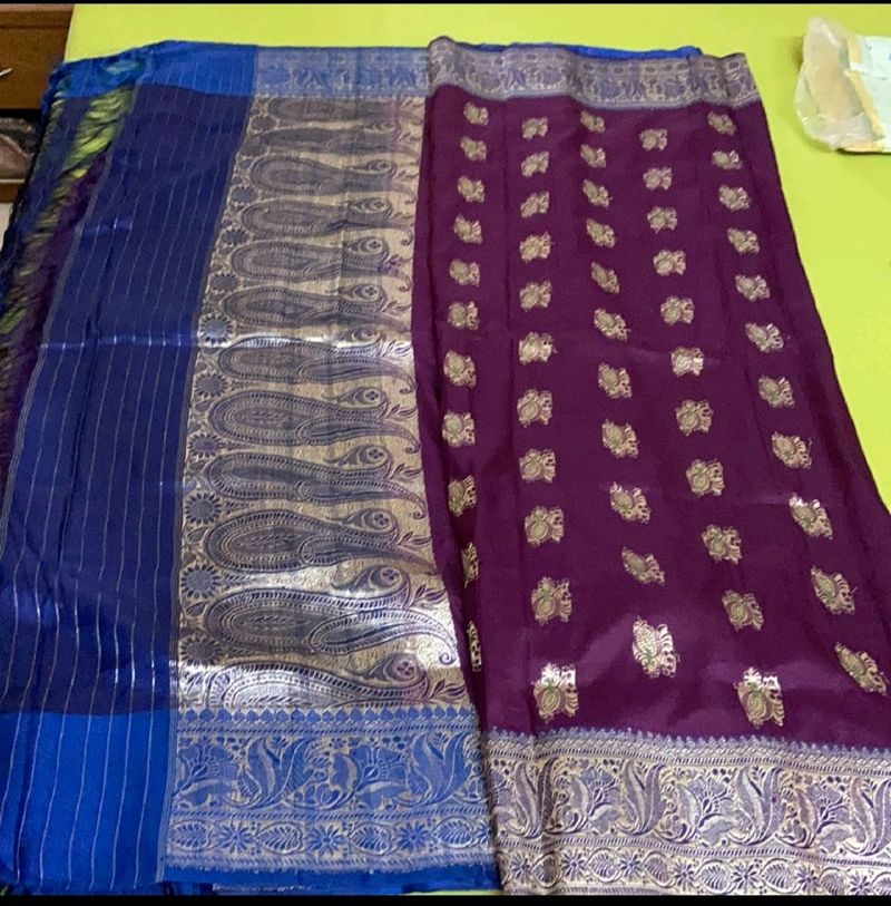 Vintage Pure Silk Silver Jari Saree