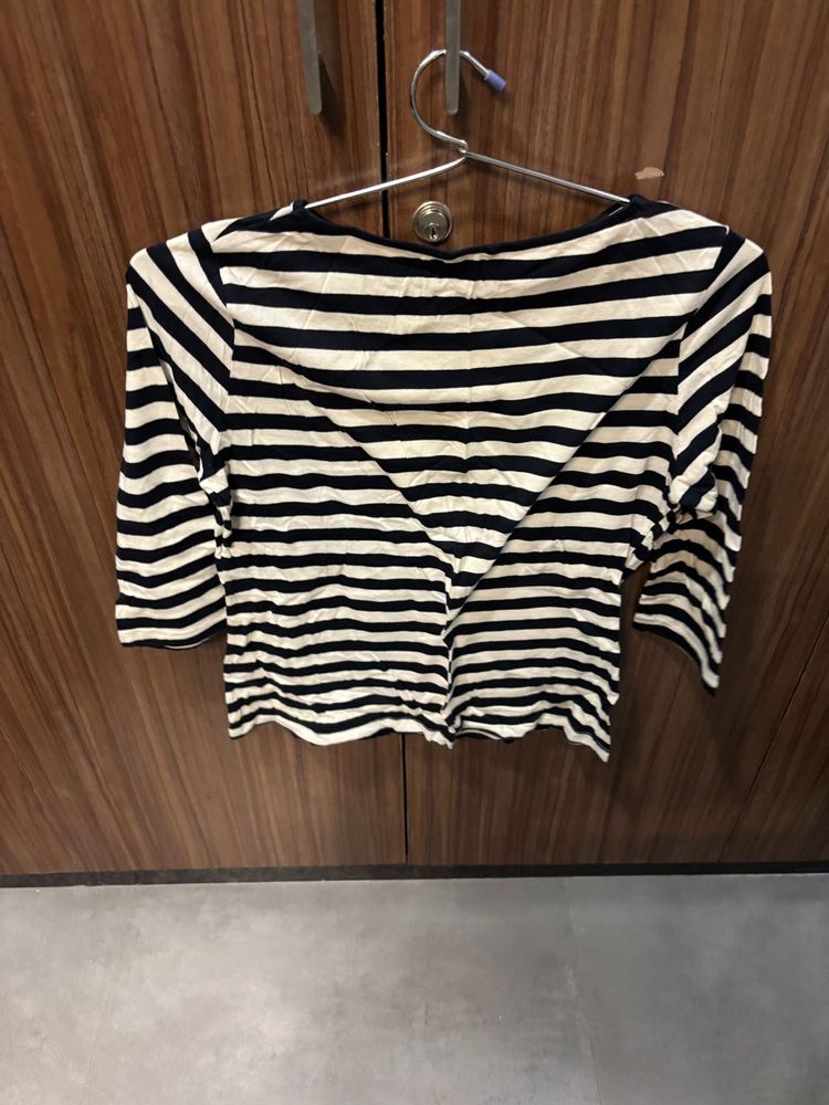 Striped Top Blue And White