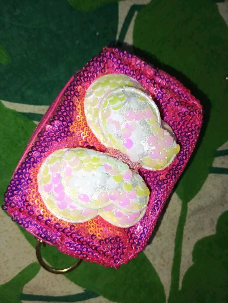 Sequin Butterfly Pouch