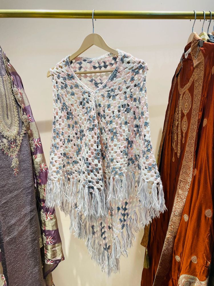 Crochet Fringe Poncho Cover-Up