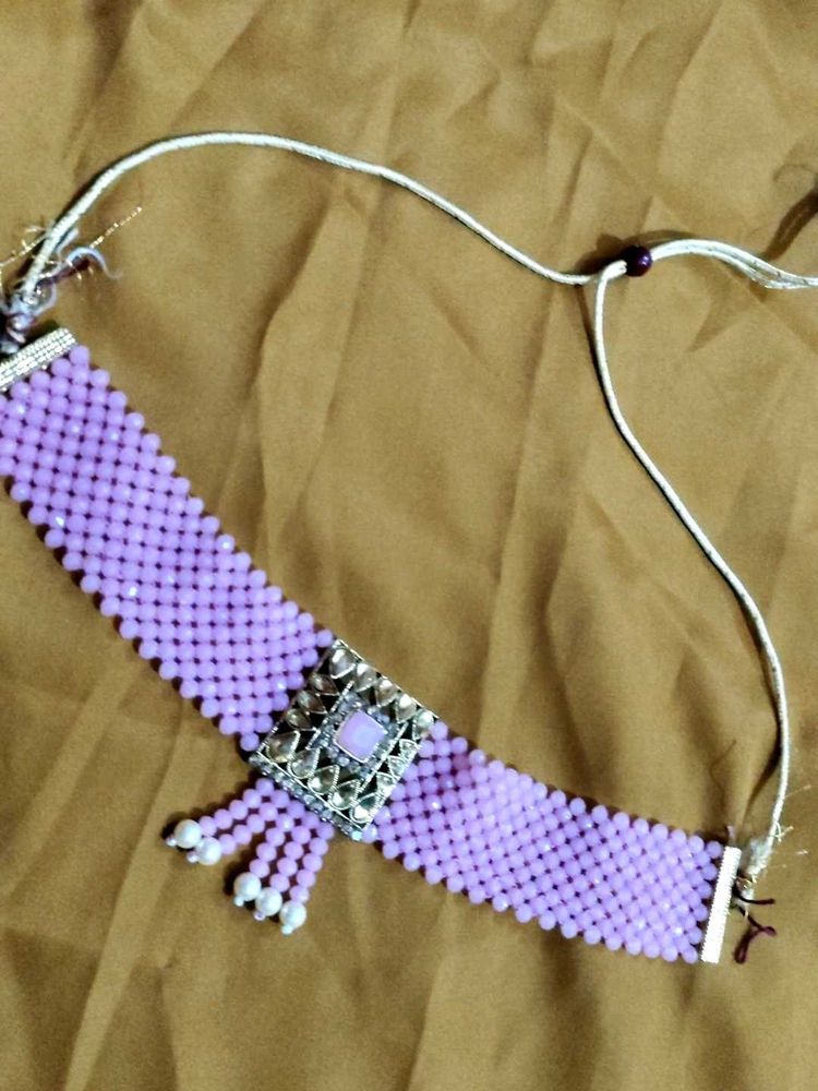 Lilac Beaded Choker