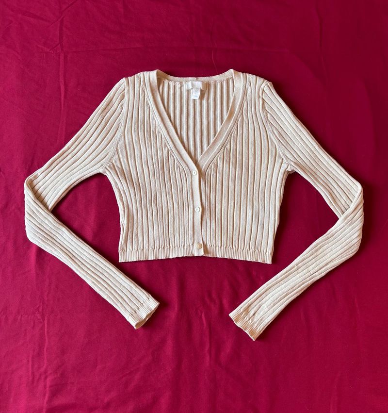 H&amp;M Beige Classic Cardigan Sweater