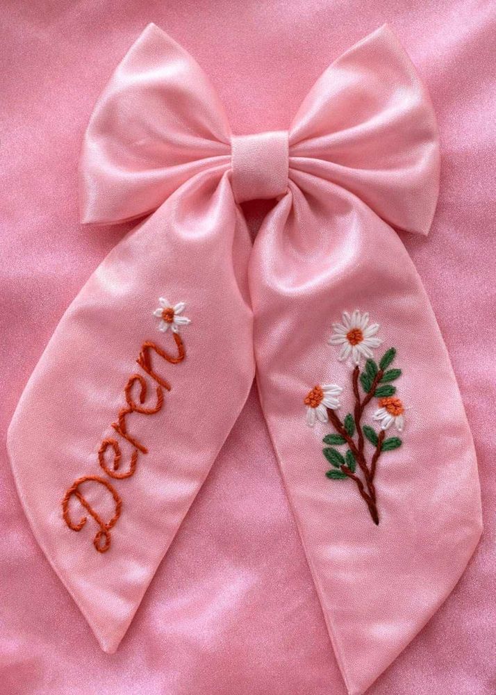 Personalized Pink Hair Bow