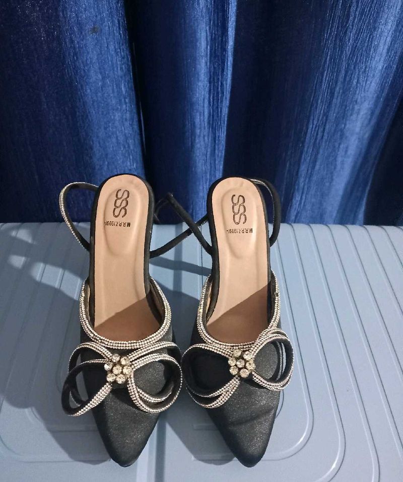 Shimmering Black Heels