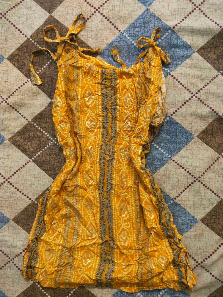Yellow Sundress with Tie Straps