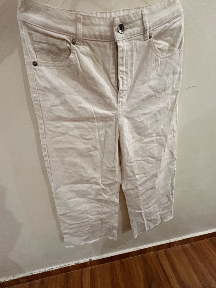White Wide Legged  Denim