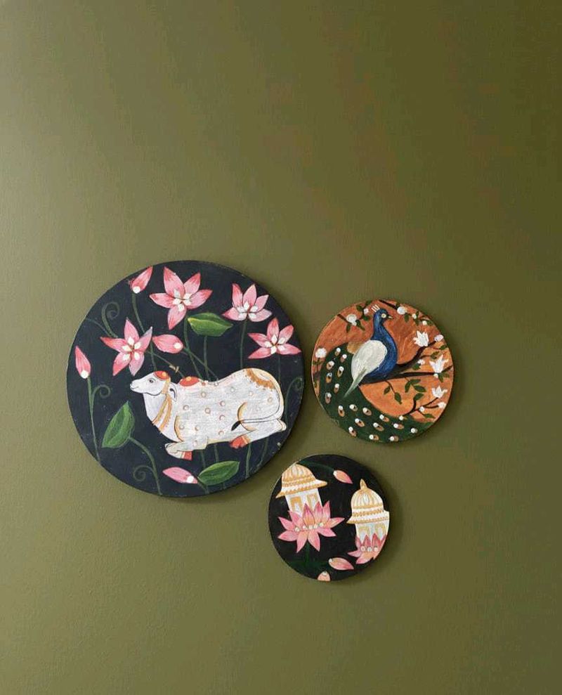Handpainted Wall Plates (Set of 3)