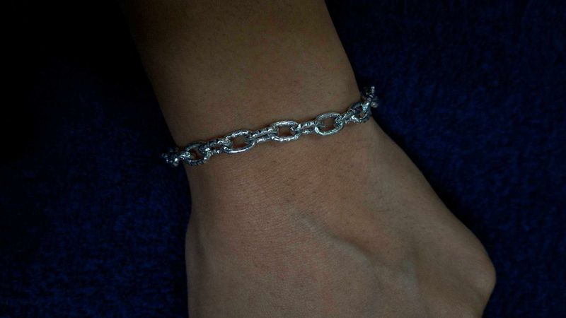 Silver Colour Chain Bracelet For Women