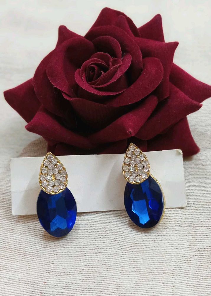 Statement Blue Stone Earrings