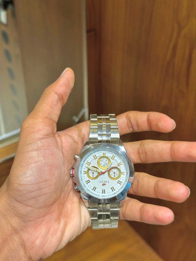Excel Silver Chronograph Watch⌚