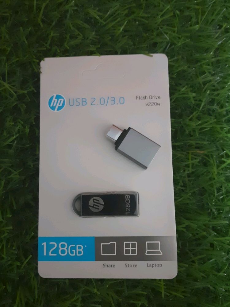 💥hp USB 128gb Pendrive With Otg Pin Free...
