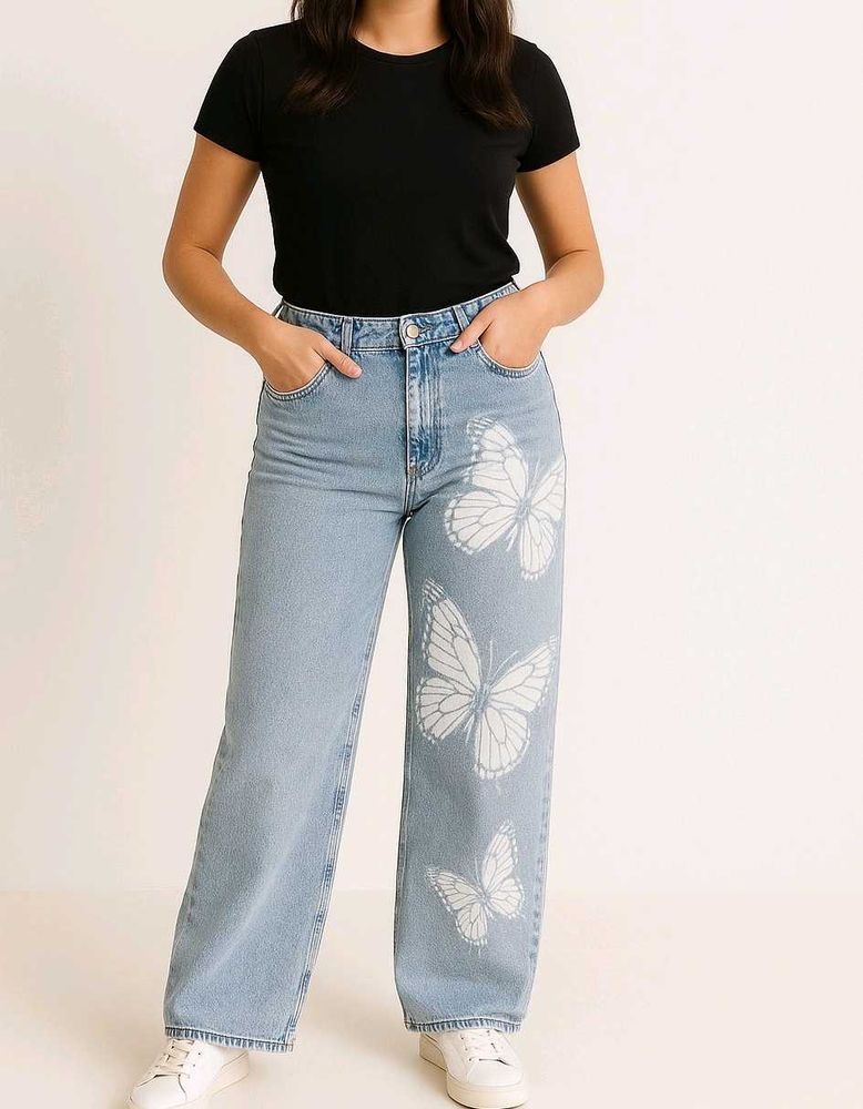 H&amp;M Butterfly Print Wide Leg