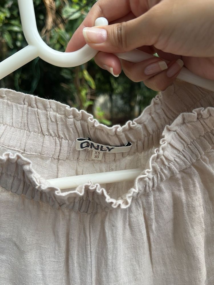 ONLY Beige Linen Skirt