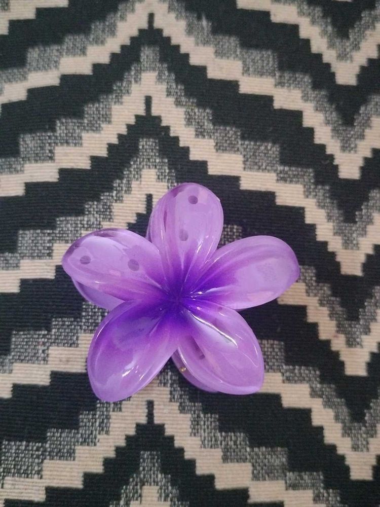 Purple Flower Hair Clip