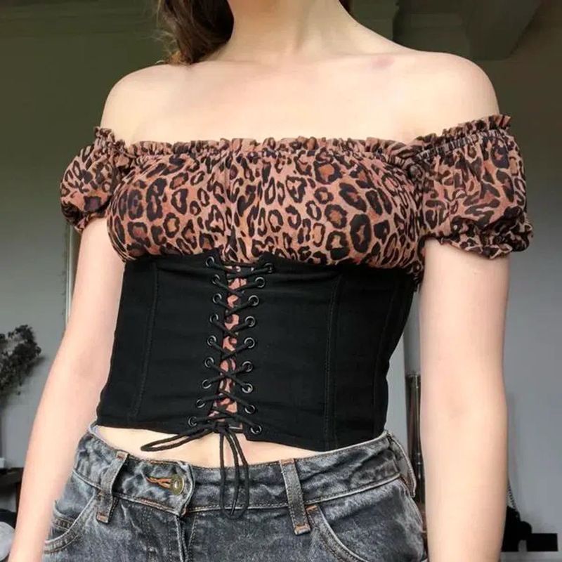rare iamgia - y2k corset lepord print