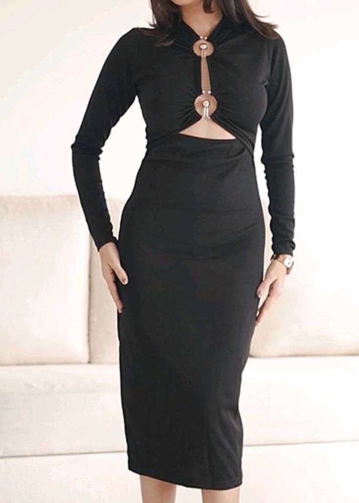 Chic Black Gold Classy Dress