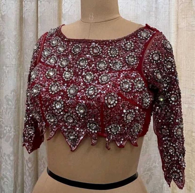 Bollywood Designer Embellished Red Blouse